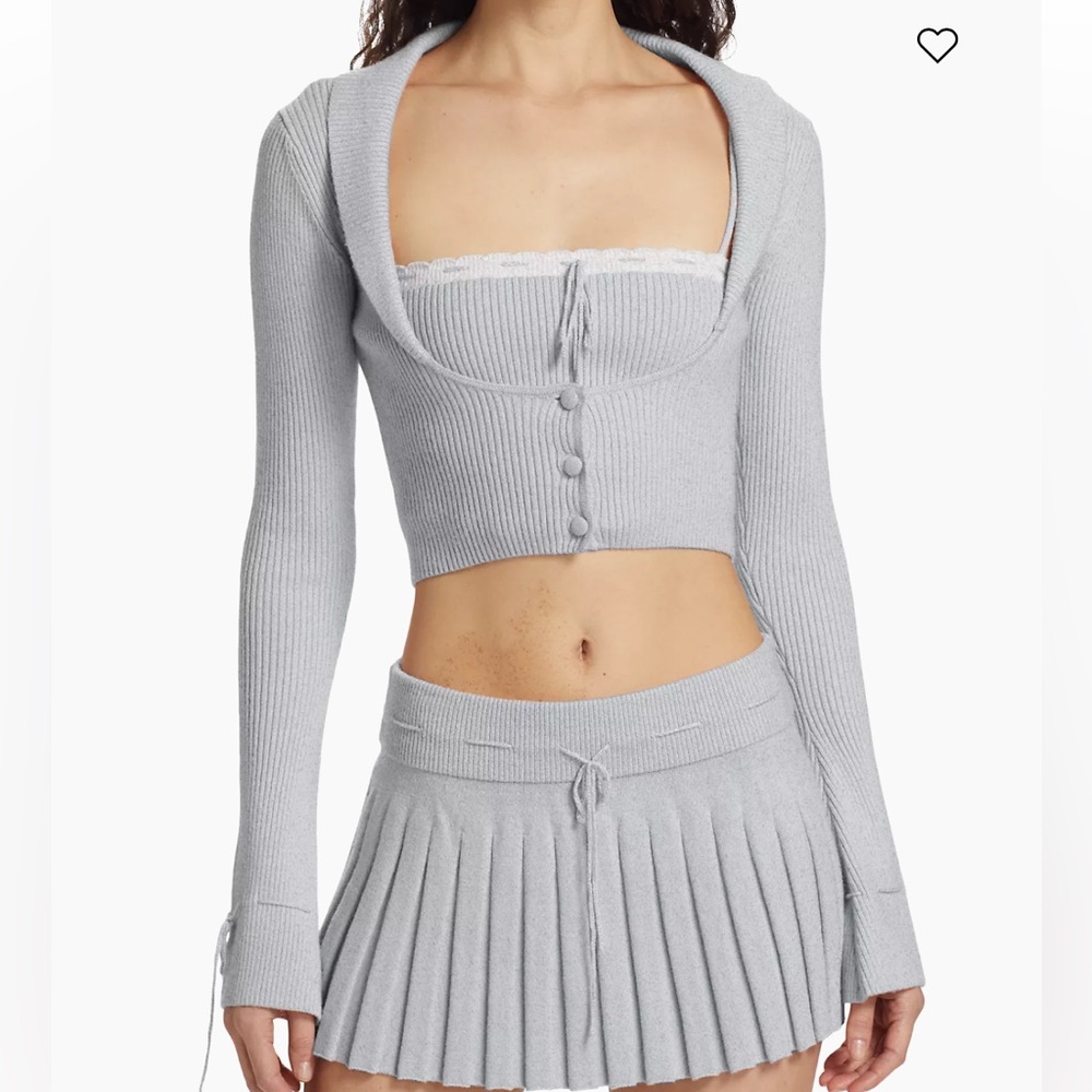 Danielle Guizio Gray Long Sleeve Top